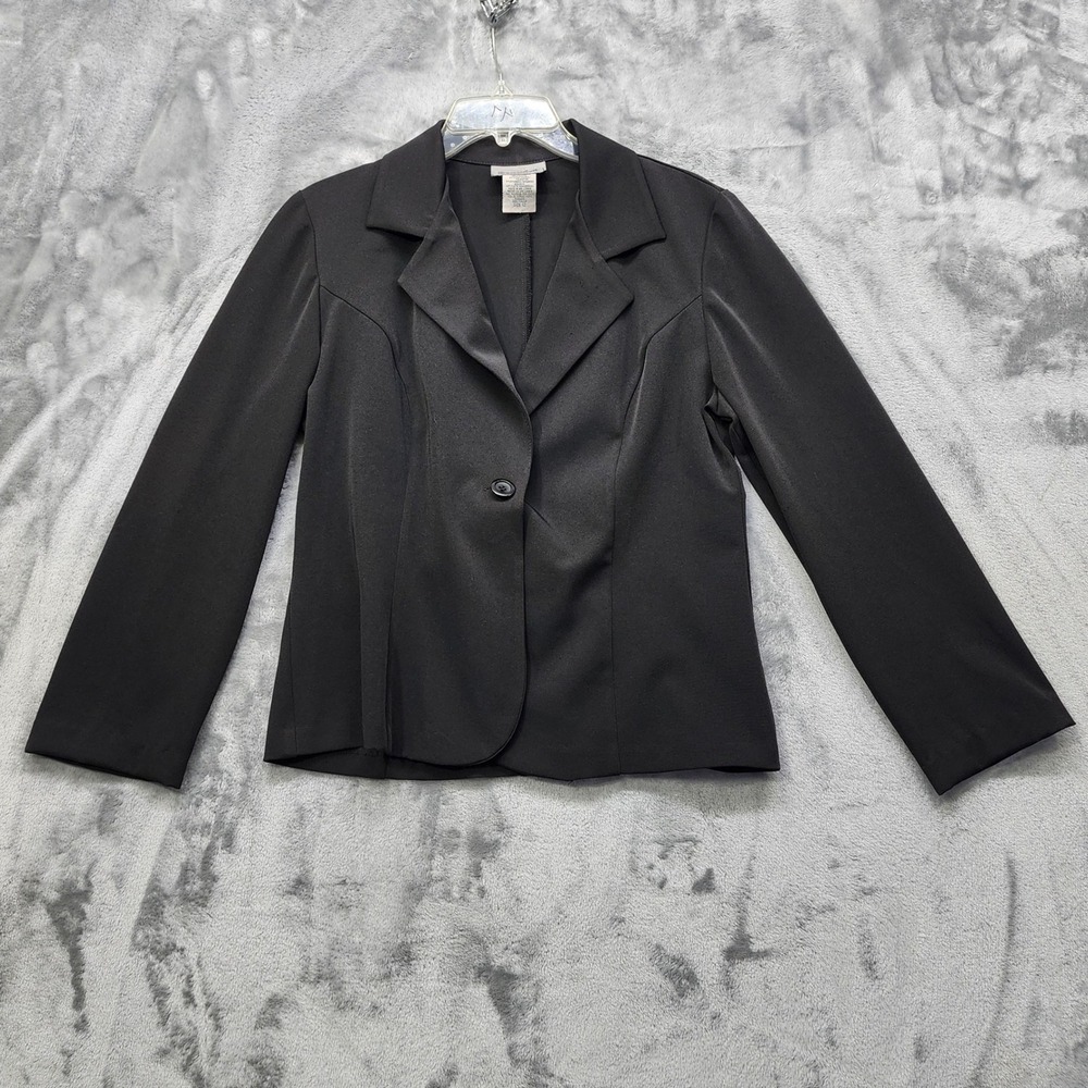 Vintage Breakin Loose Jacket Womens‎ 12 Black Single Button Blazer Office Formal